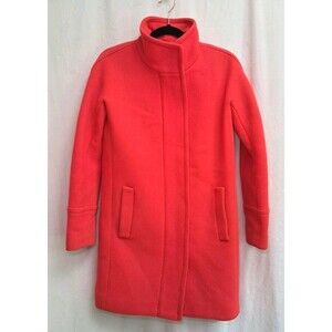 J.Crew Stadium Cloth Cocoon Coat Wool Orange-Red B2770 NEEDS DRY CLEAN Size 00